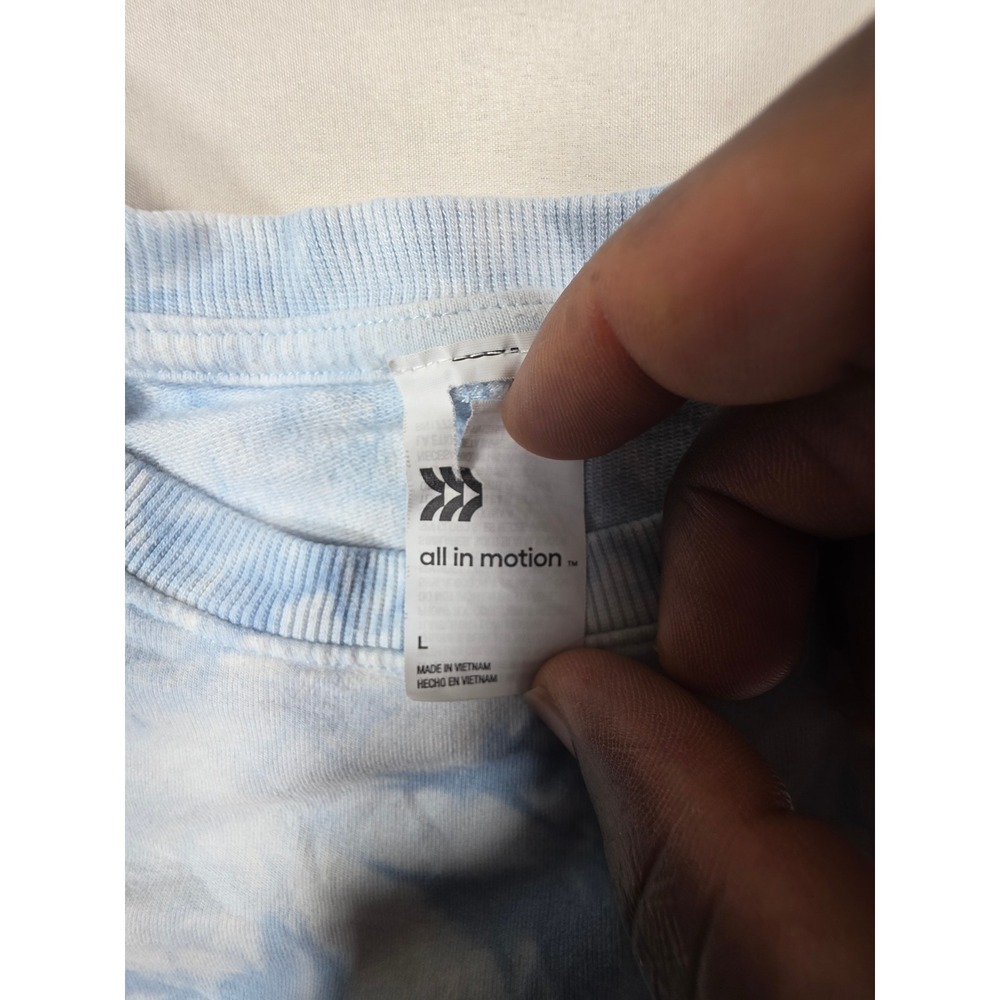 All In Motion Womens Large Blue Tie Dye Crewneck Sweatshirt Long Sleeve Active - Picture 4 of 6